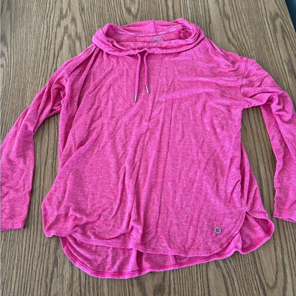 Calvin Klein Fuchsia Knit Cowl neck shirt